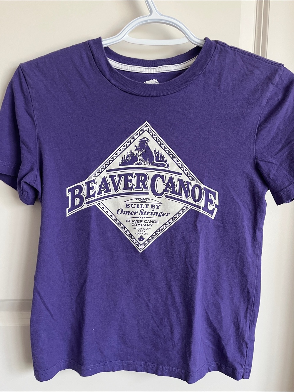 Roots‎ Purple 'Beaver Canoe' Graphic Kids Tee